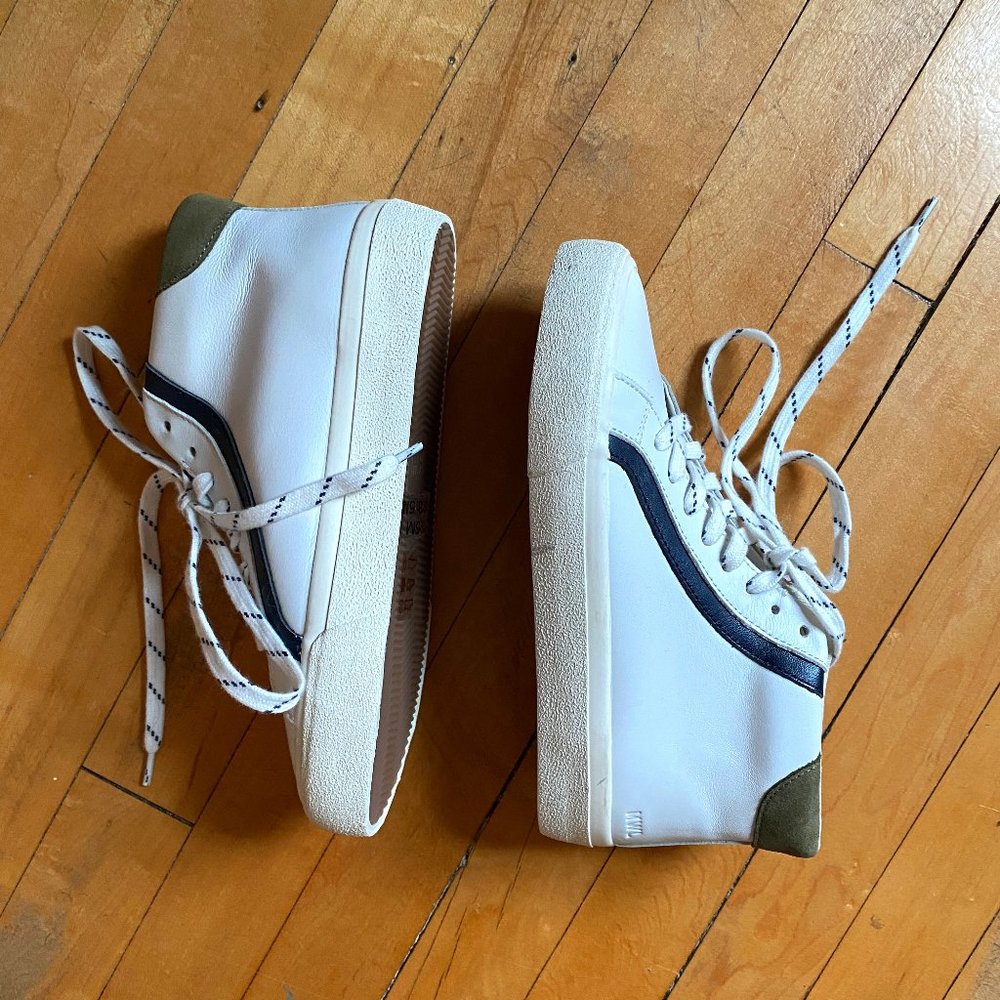 Madewell High-Top Sneakers in Colorblock Suede / White, Olive, Navy / 5 Medium